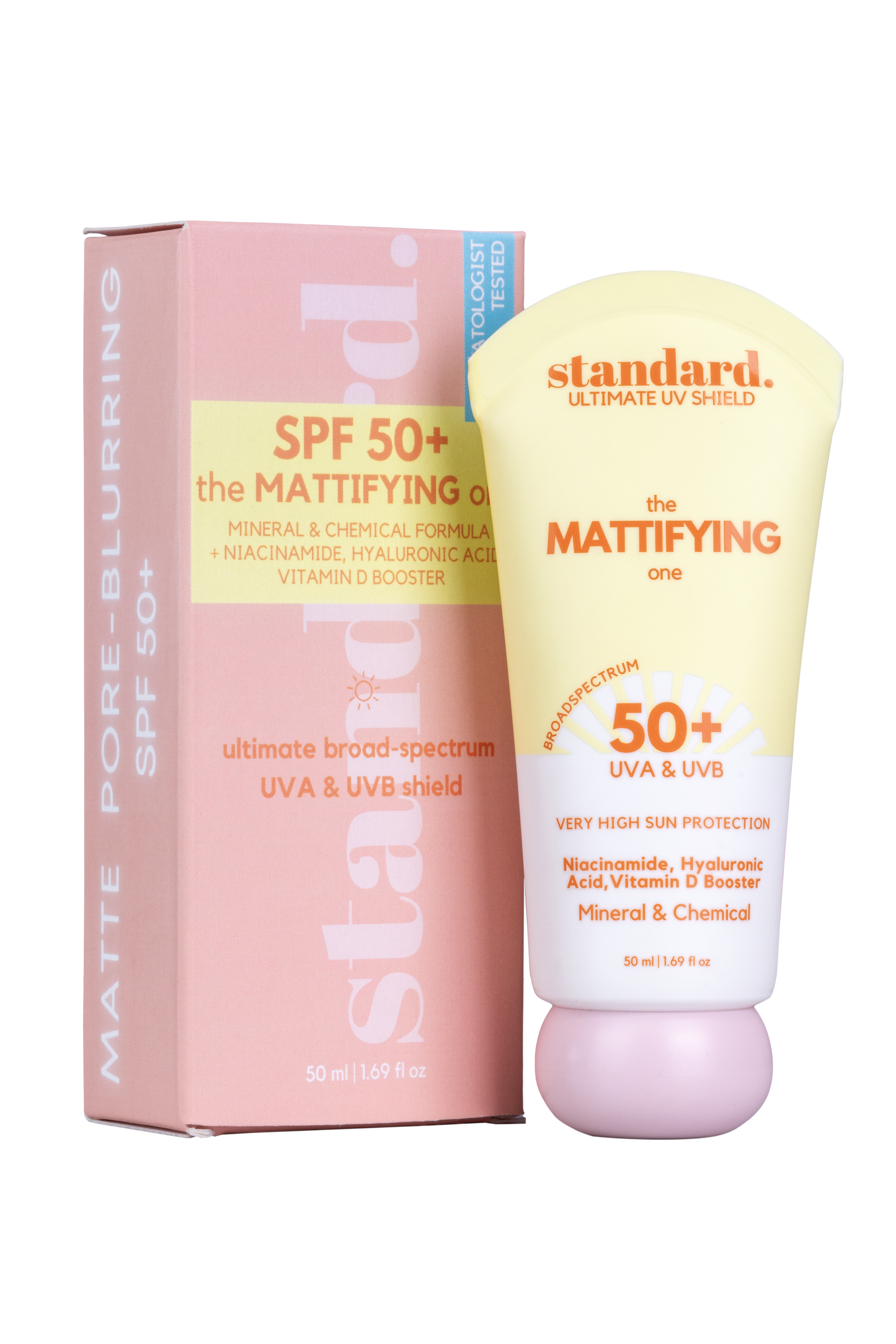 Standard. SPF50+ The Mattifying One