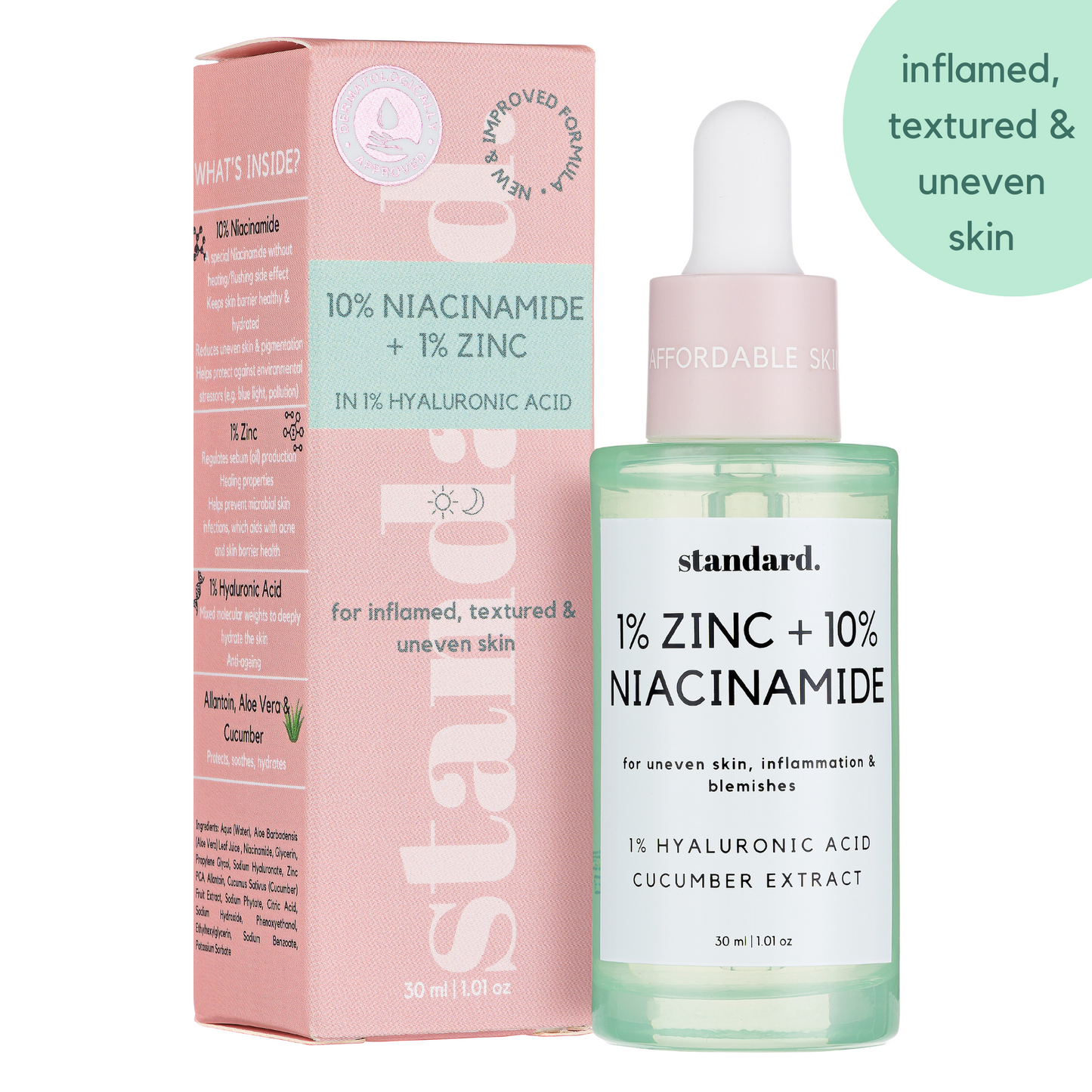 Standard. 10% Niacinamide Serum & 1% Zinc 30ml