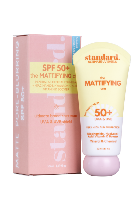 Standard. SPF50+ The Mattifying One