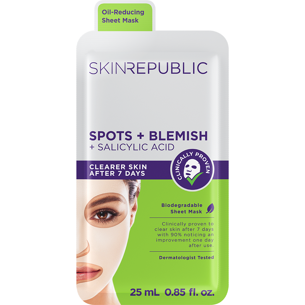 Skin Republic Face Mask Sheet Spots + Blemish + Salicylic Acid