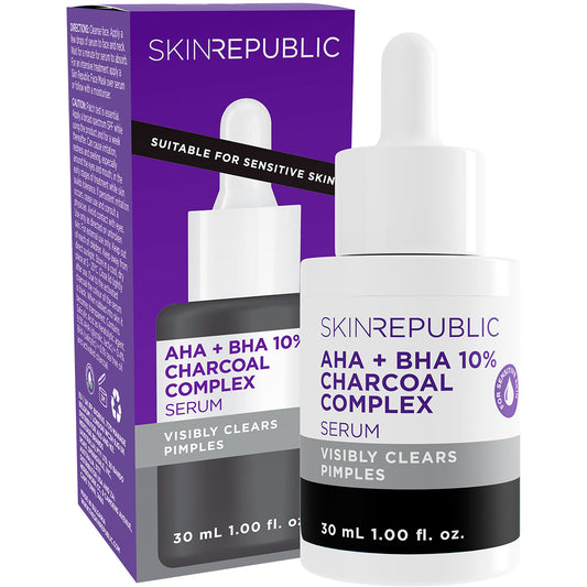 Skin Republic Serum AHA + BHA 10% Charcoal Complex 30ml